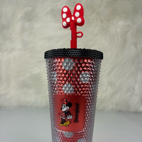 Disney Other - Red Polka Dot Minnie Mouse Starbucks Studded Tumbler Disney Parks  24 oz